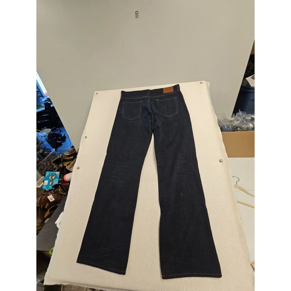 Banana Republic Relaxed Fit Dark Wash Indigo Denim Jeans‎ 35x32 WIDE LEG NWT